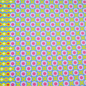 Lilac Floral Geometric Printed Pure Cotton