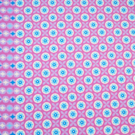 Pink Geometric Floral Printed Pure Cotton