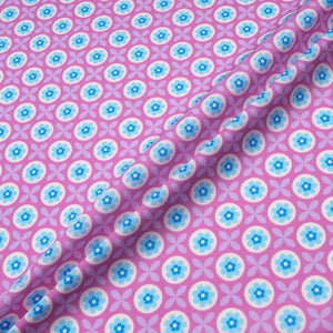 Pink Geometric Floral Printed Pure Cotton