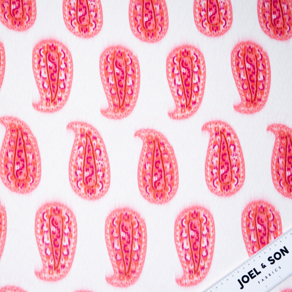 Pink Paisley Printed Pure Silk Gazar