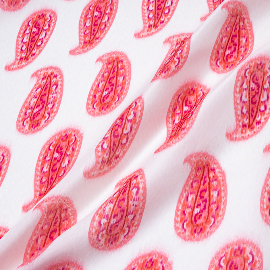 Pink Paisley Printed Pure Silk Gazar