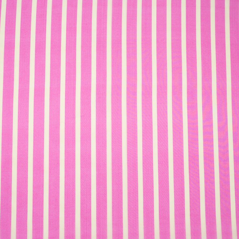 Candy Pink Striped Pale Yellow Silk Organza