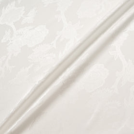 White Floral Jacquard Pure Silk