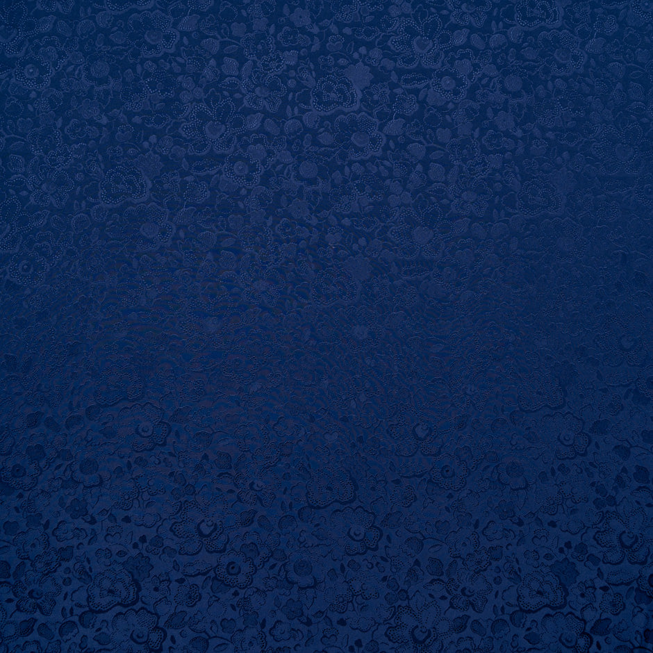 Navy Blue Viscose Jacquard