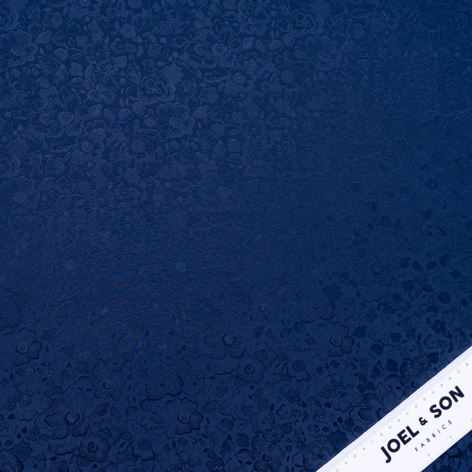 Navy Blue Viscose Jacquard