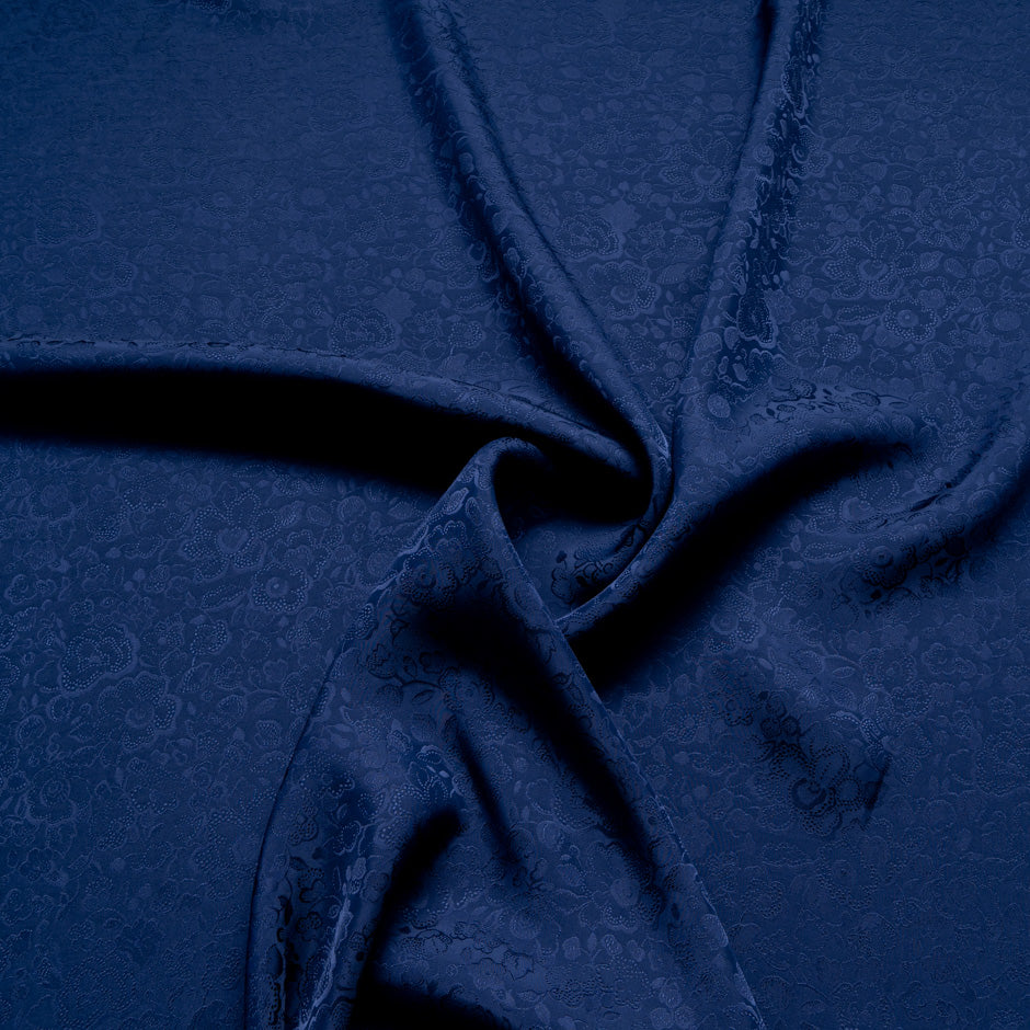 Navy Blue Viscose Jacquard