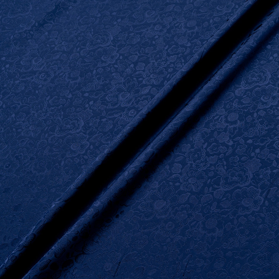 Navy Blue Viscose Jacquard