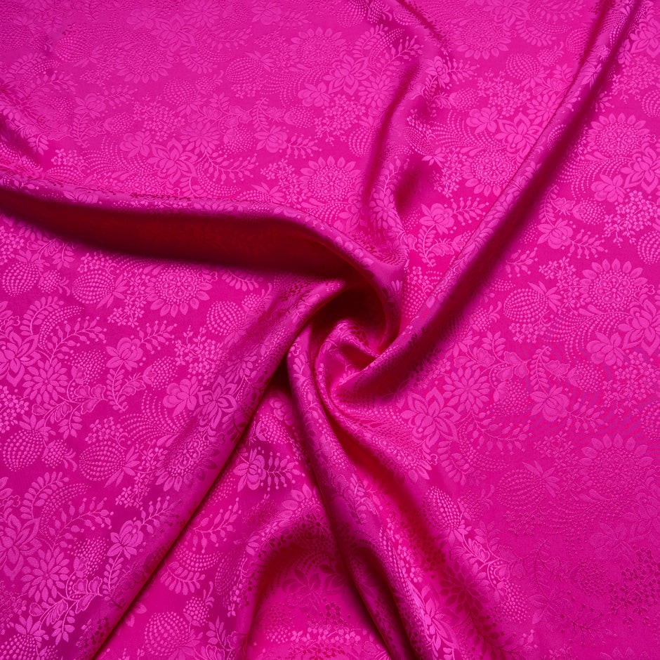 Bright Fuchsia Pink Viscose Jacquard