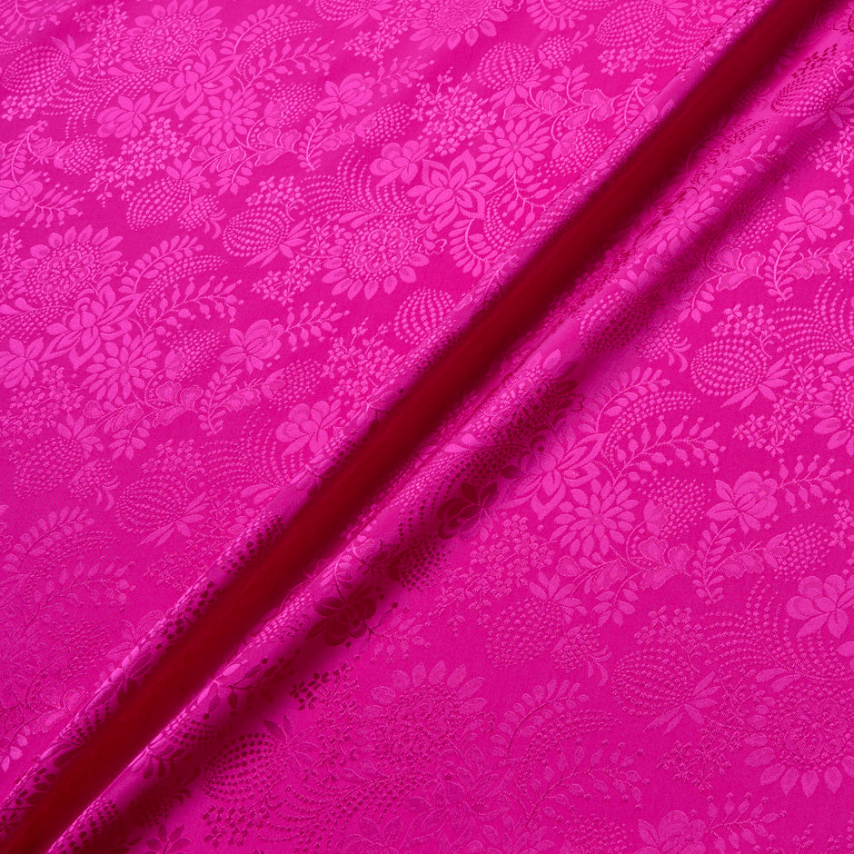 Bright Fuchsia Pink Viscose Jacquard