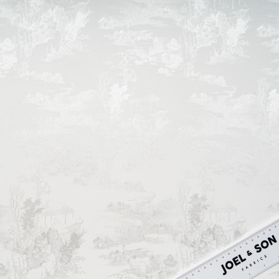 White Viscose Scenic Jacquard