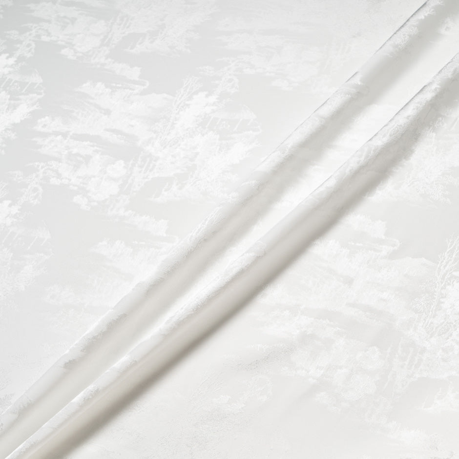 White Viscose Scenic Jacquard