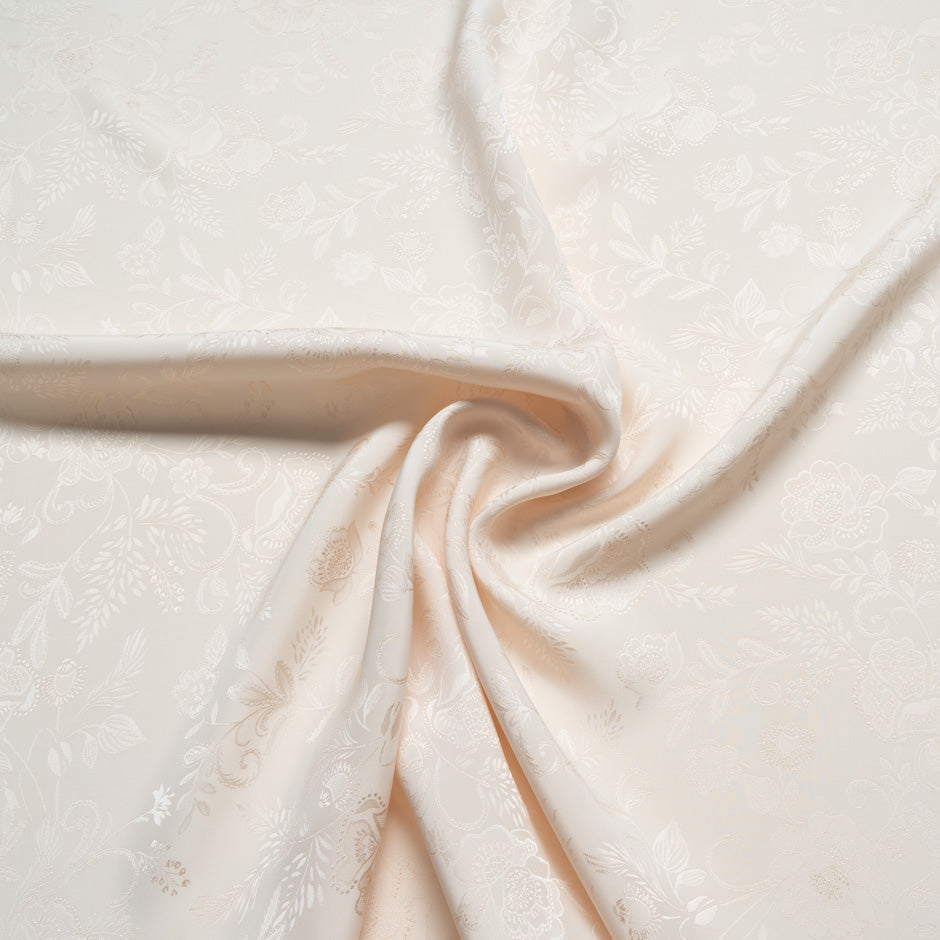 Pale Blush Floral Viscose Jacquard