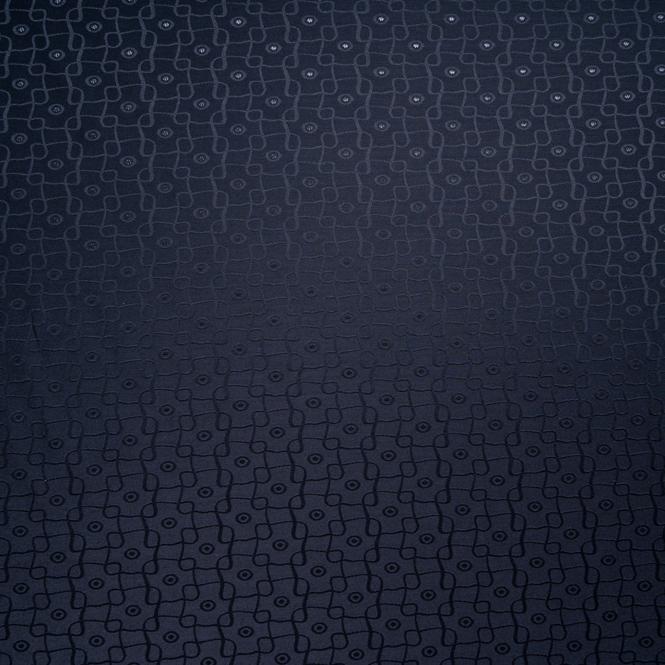 Midnight Blue Metallic Jacquard Viscose Blend
