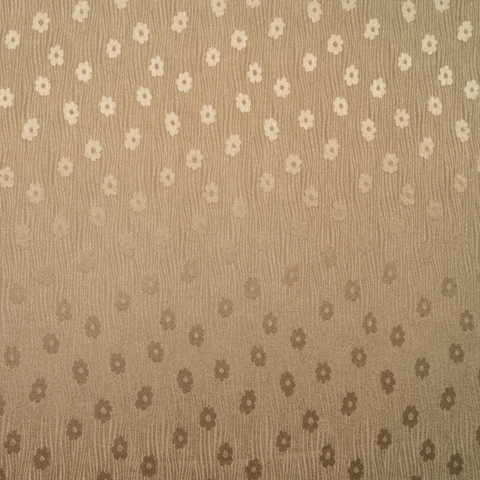 Dark Caramel Floral Jacquard Silk Cloqué