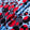 Blue, Red & Black Spotted Silk Jacquard