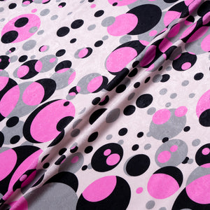 Pink & Black Spotted Silk Jacquard