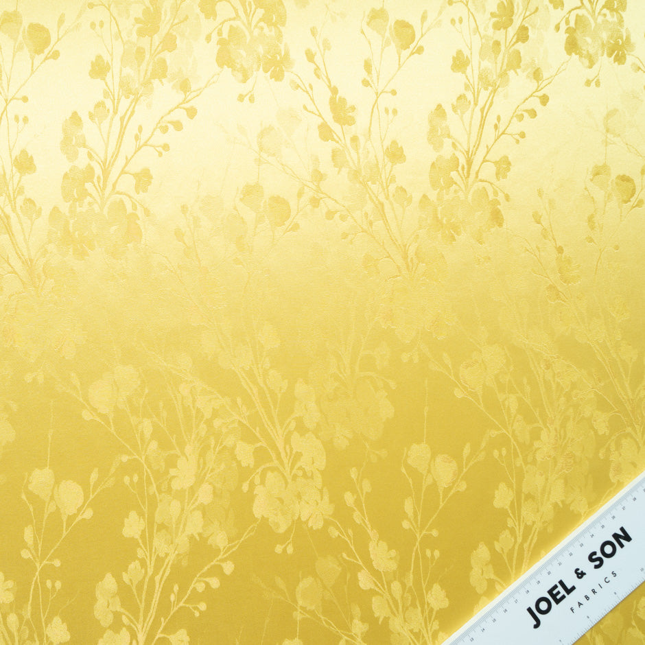 Sunflower Yellow Silk Blend Jacquard Crêpe