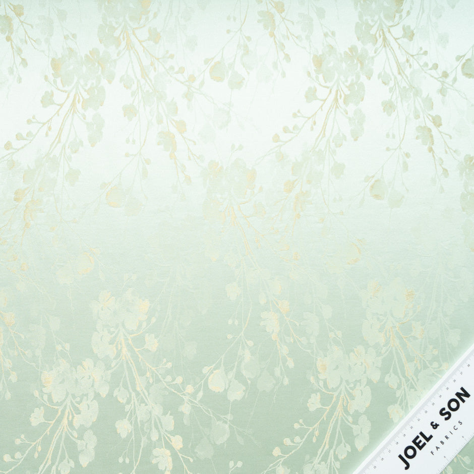 Mint Green Silk Blend Jacquard Crêpe