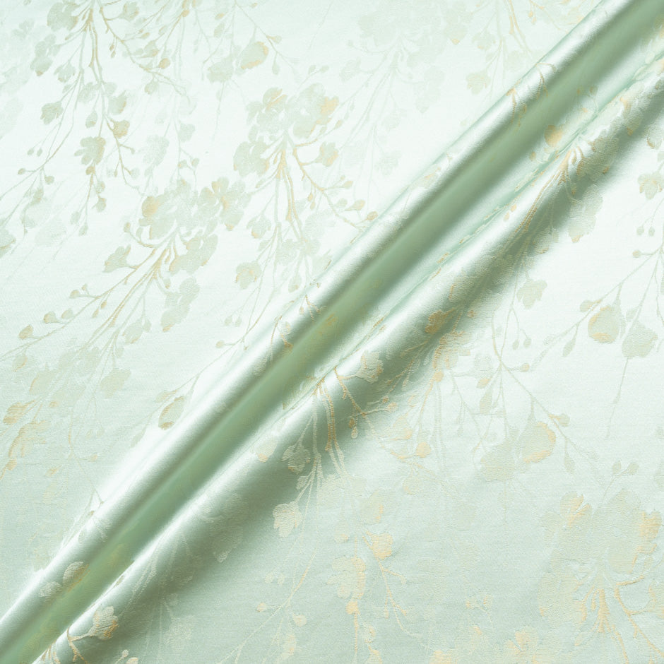 Mint Green Silk Blend Jacquard Crêpe