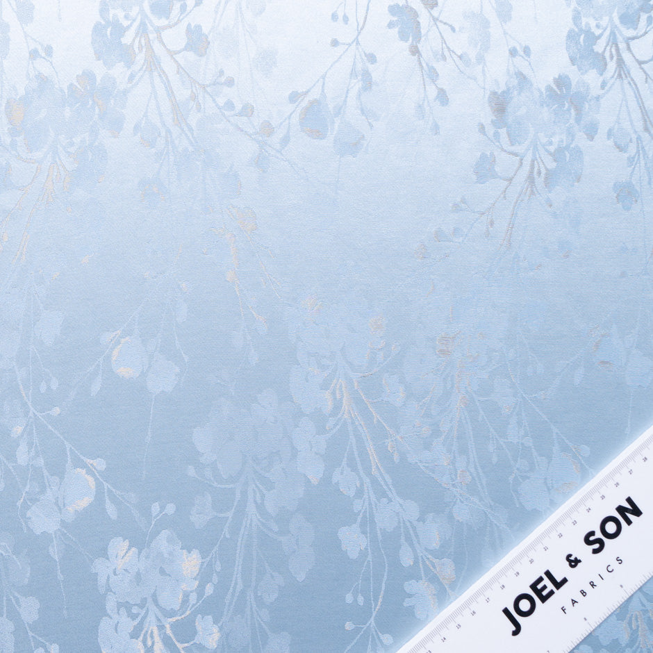 Baby Blue Silk Blend Jacquard Crêpe