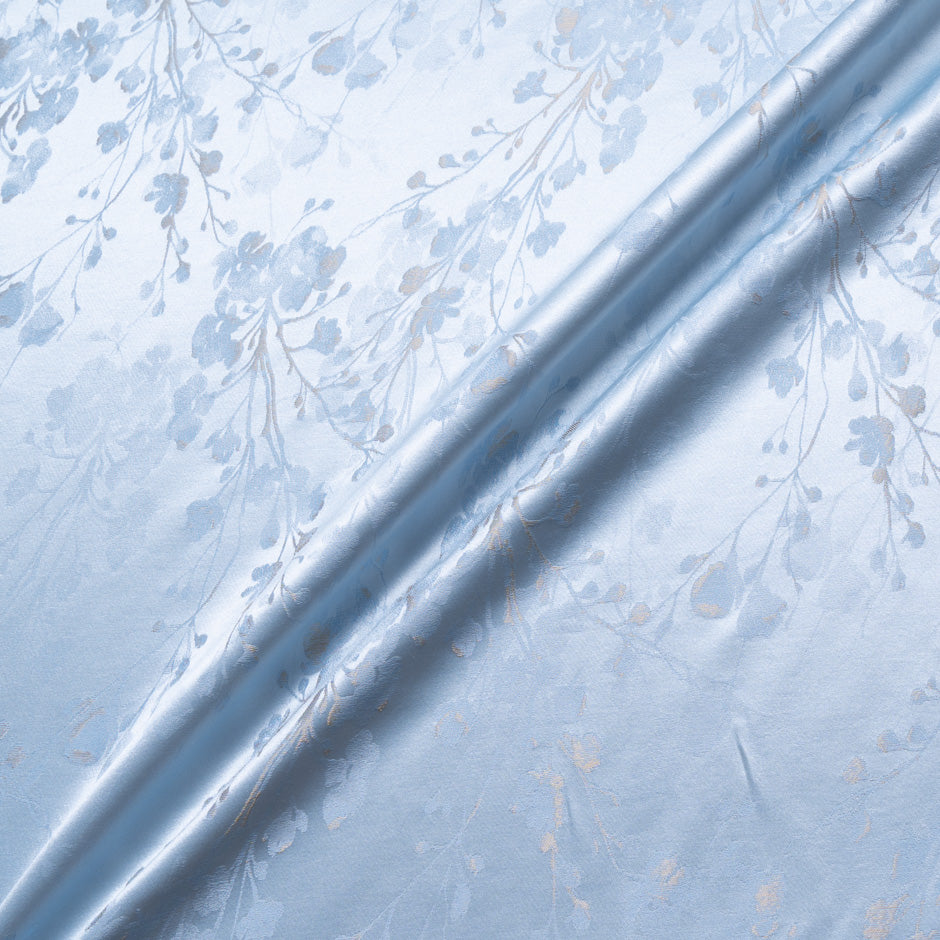 Baby Blue Silk Blend Jacquard Crêpe