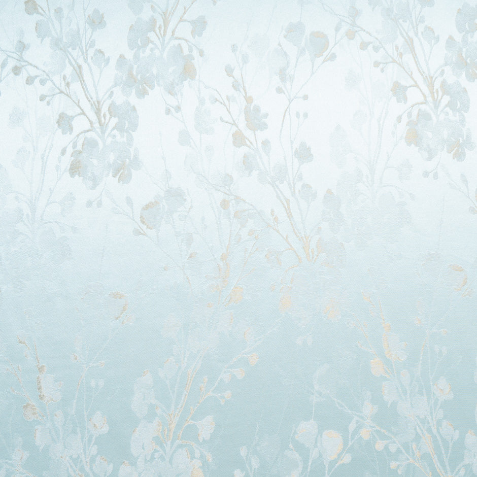 Aqua Blue Silk Blend Jacquard Crêpe