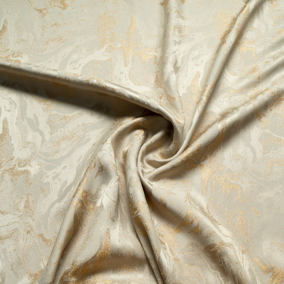 Beige Viscose Blend Floral Jacquard