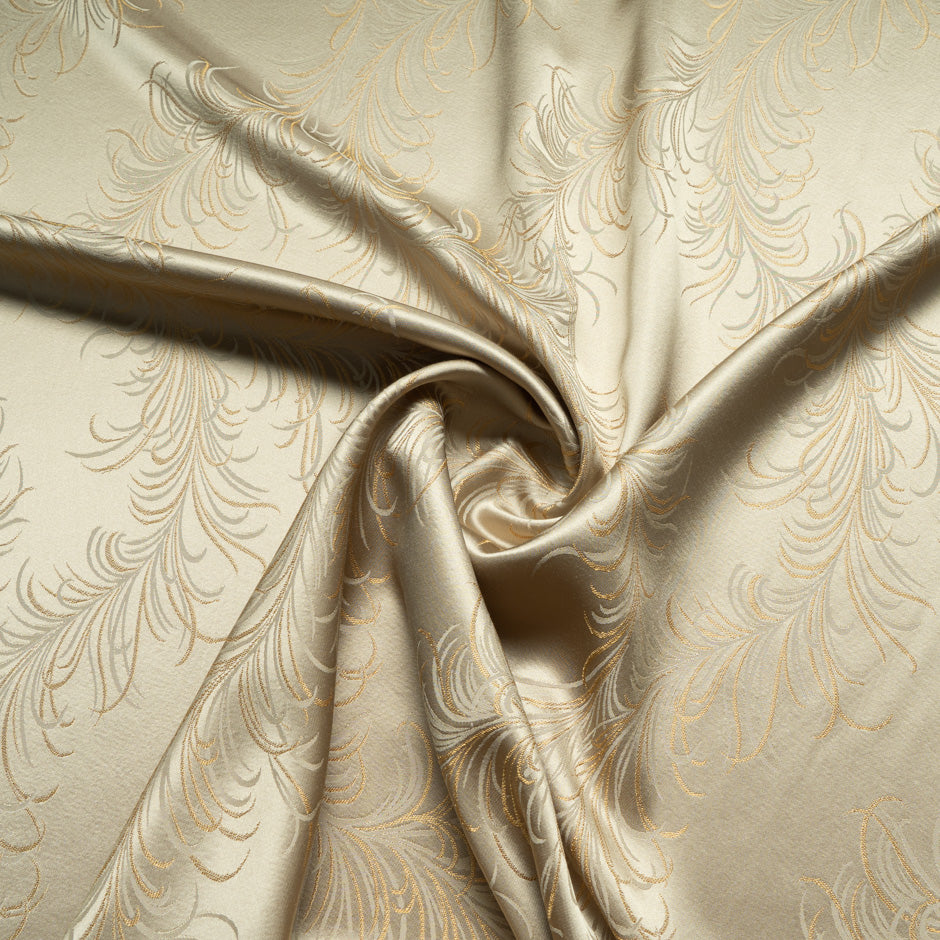 Champagne Beige Viscose Blend Jacquard