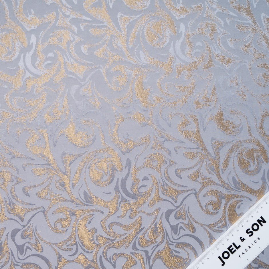 Lilac Grey Abstract Viscose Blend Jacquard