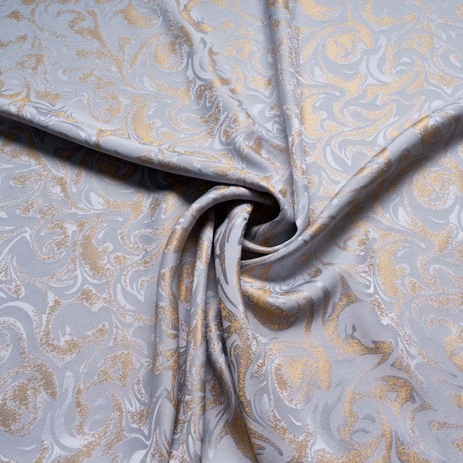 Lilac Grey Abstract Viscose Blend Jacquard