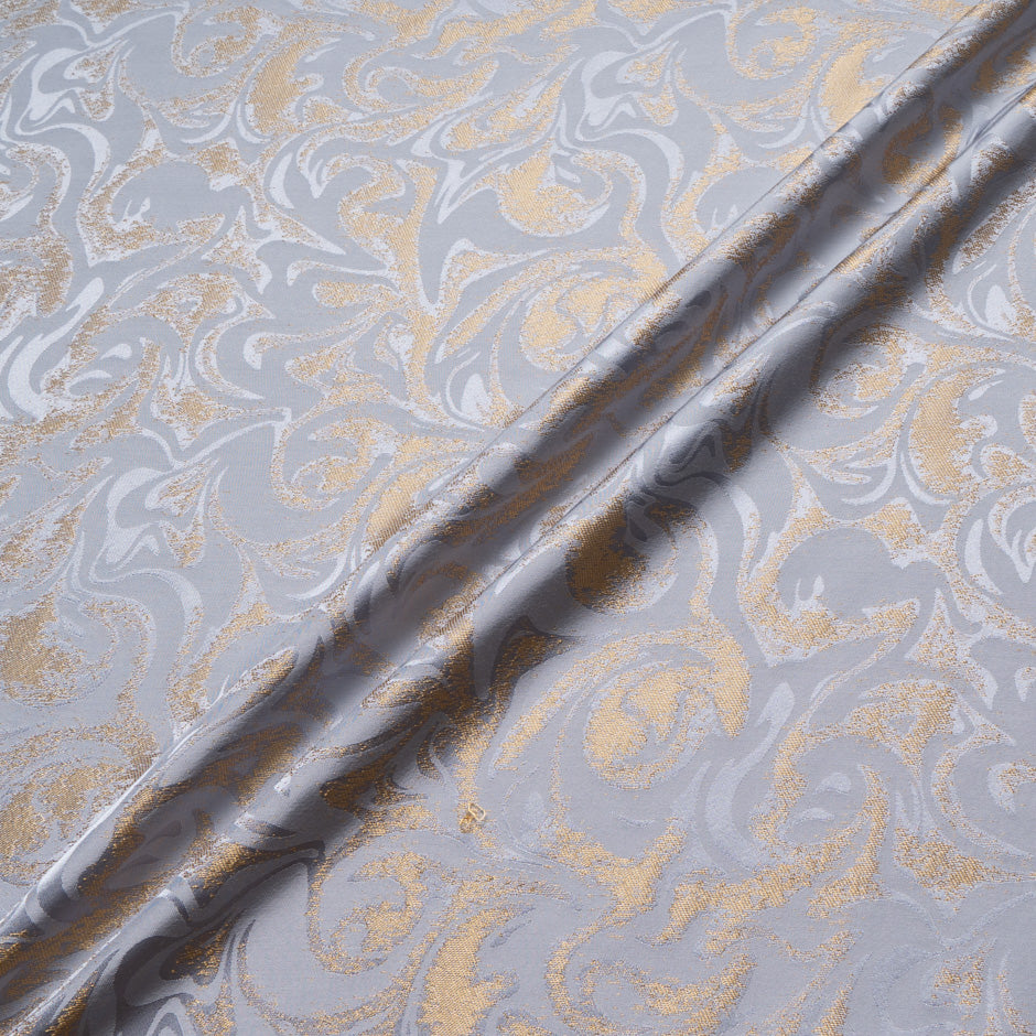 Lilac Grey Abstract Viscose Blend Jacquard