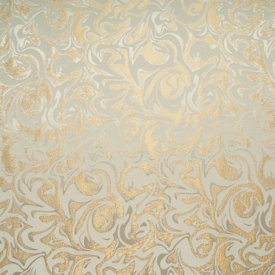 Champagne & Gold Abstract Viscose Blend Jacquard