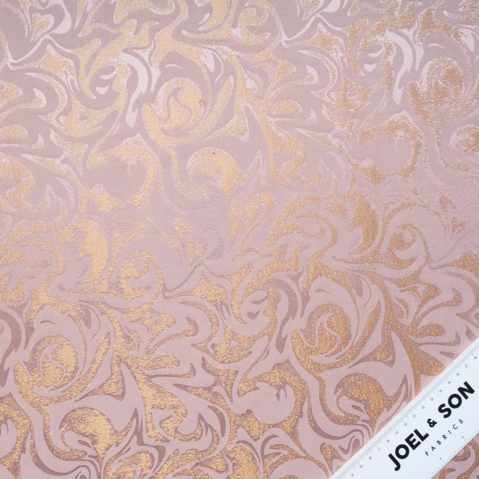 Blush & Gold Abstract Viscose Blend Jacquard