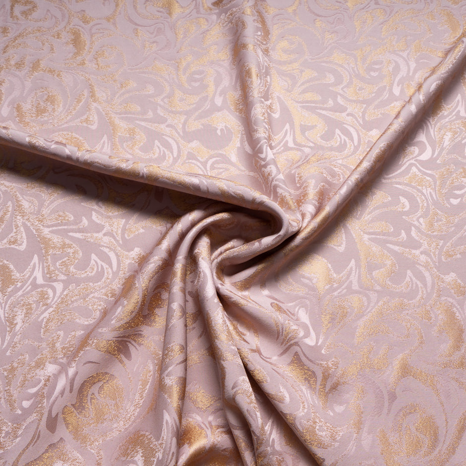 Blush & Gold Abstract Viscose Blend Jacquard