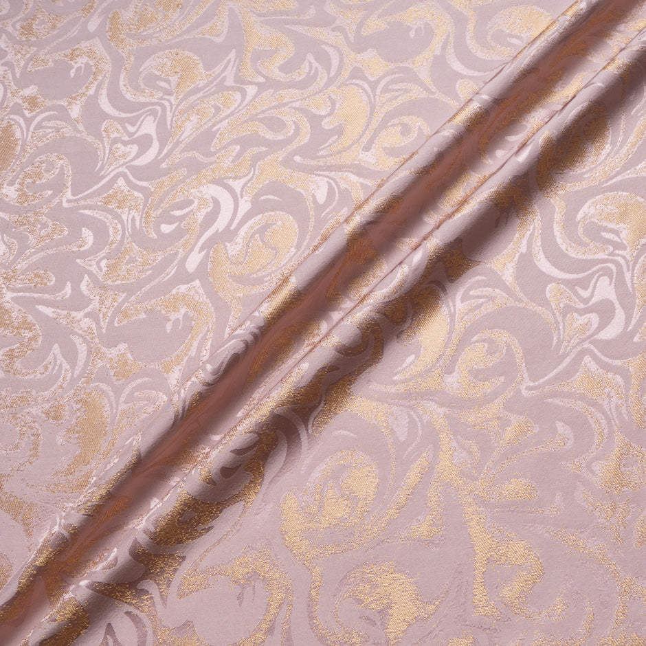 Blush & Gold Abstract Viscose Blend Jacquard