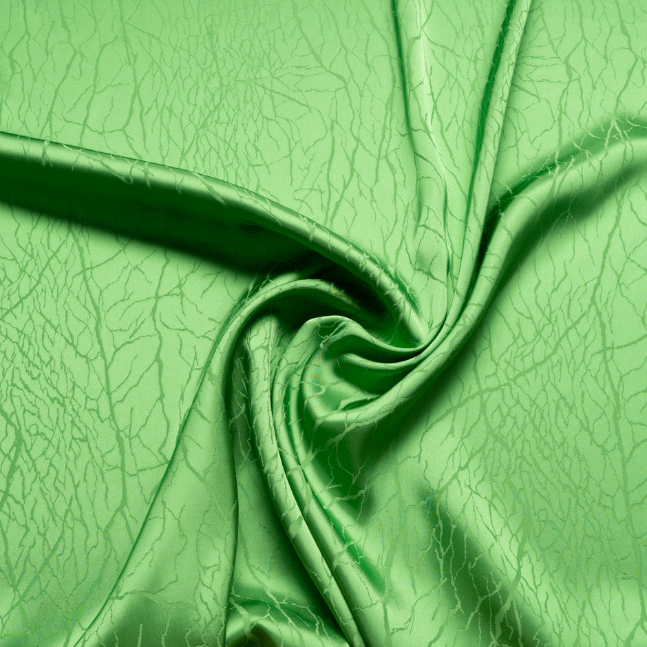 Apple Green Viscose 'Vein' Jacquard