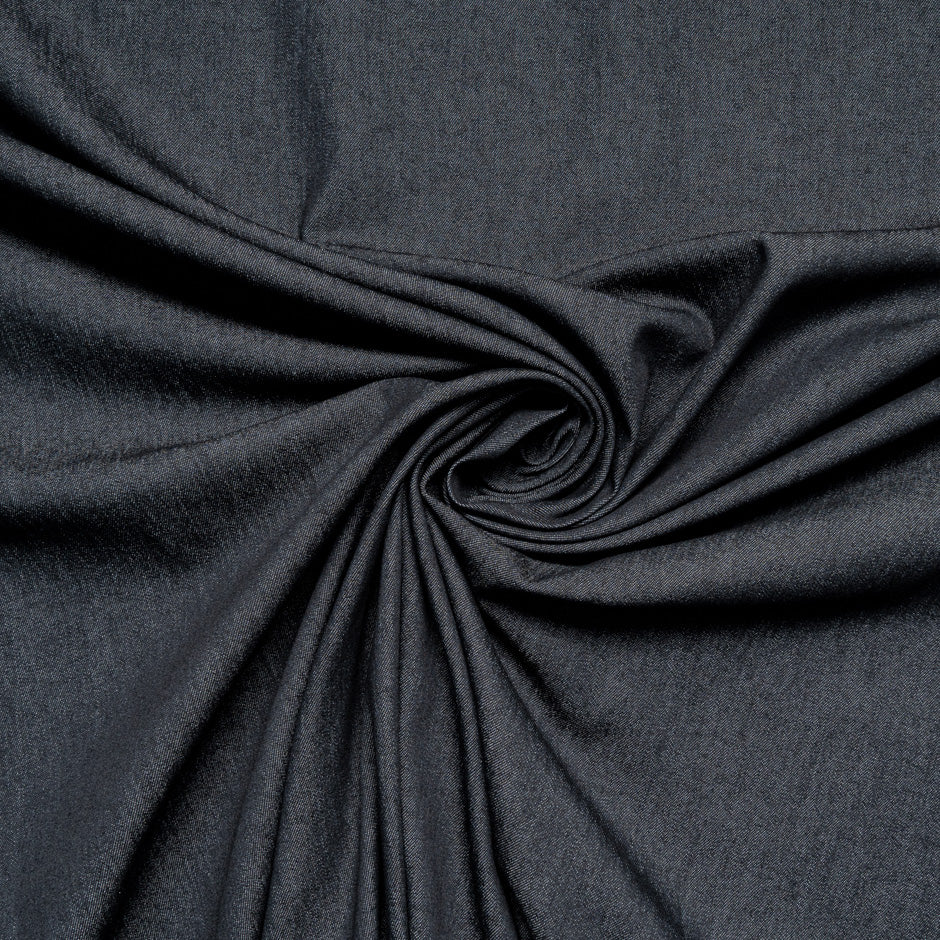 Dark Indigo Blue Stretch Cotton Denim