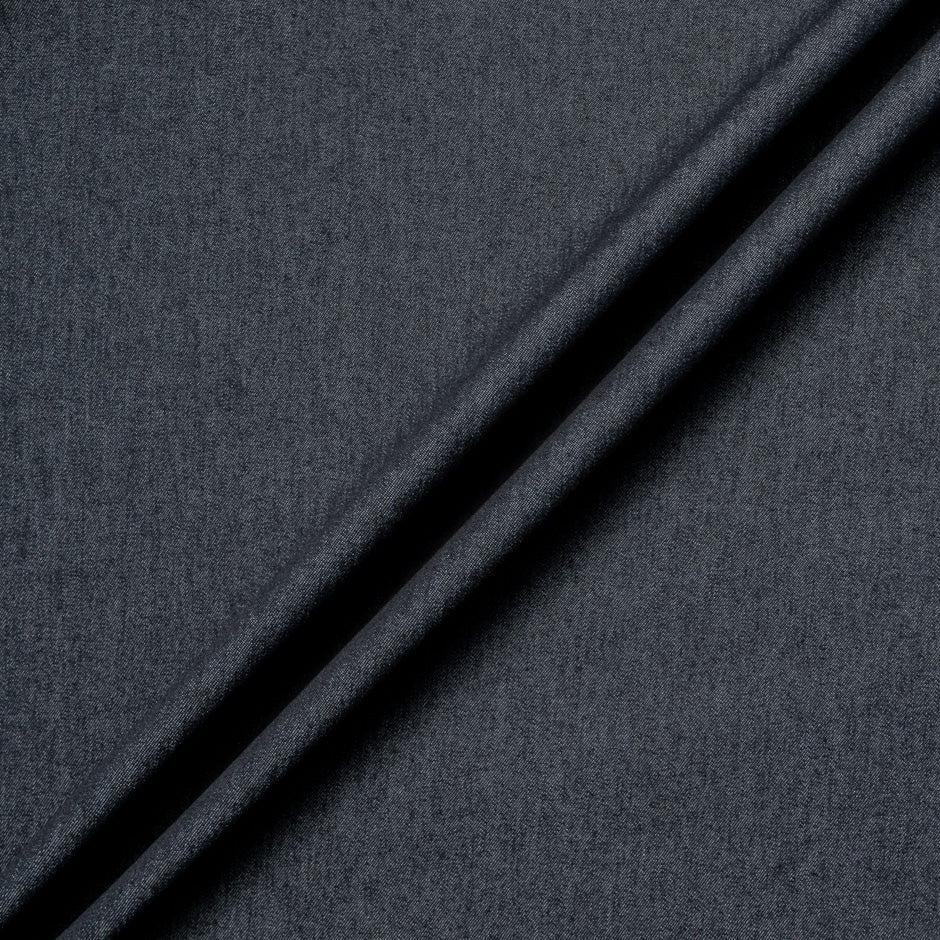Dark Indigo Blue Stretch Cotton Denim
