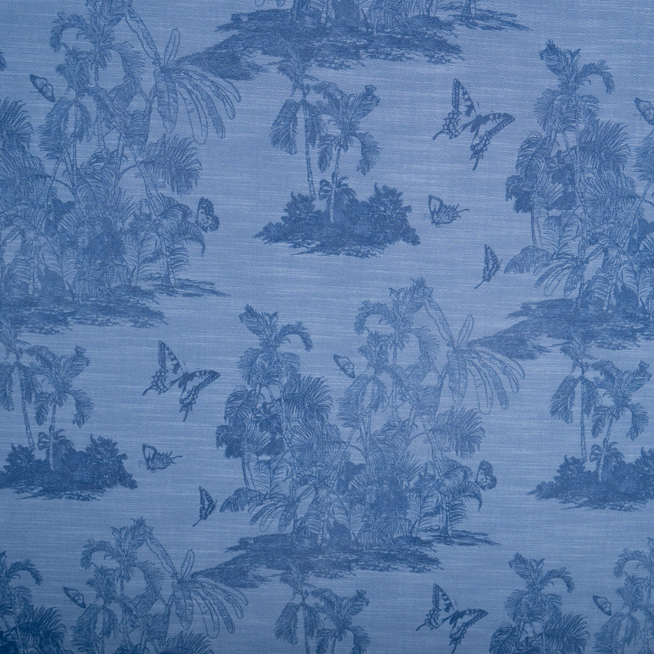 Tropical Printed Stretch Cotton Denim