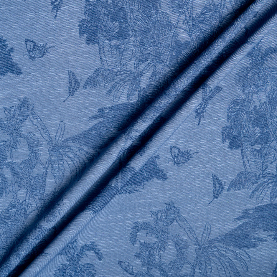 Tropical Printed Stretch Cotton Denim