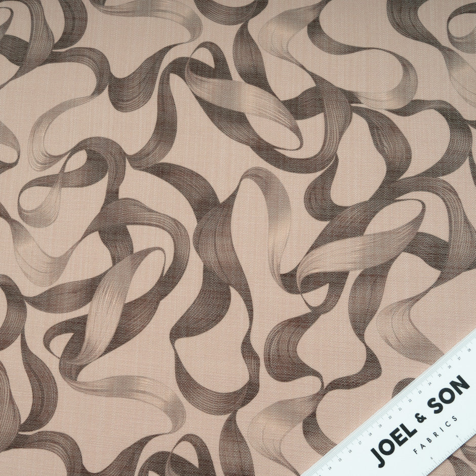 Brown 'Ribbon' Stretch Cotton Denim