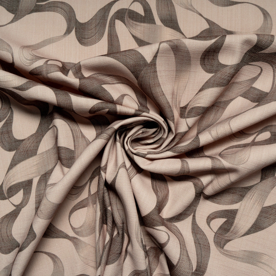 Brown 'Ribbon' Stretch Cotton Denim