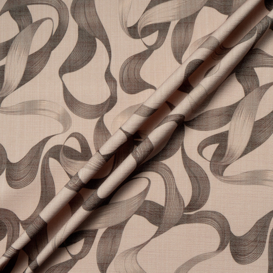 Brown 'Ribbon' Stretch Cotton Denim