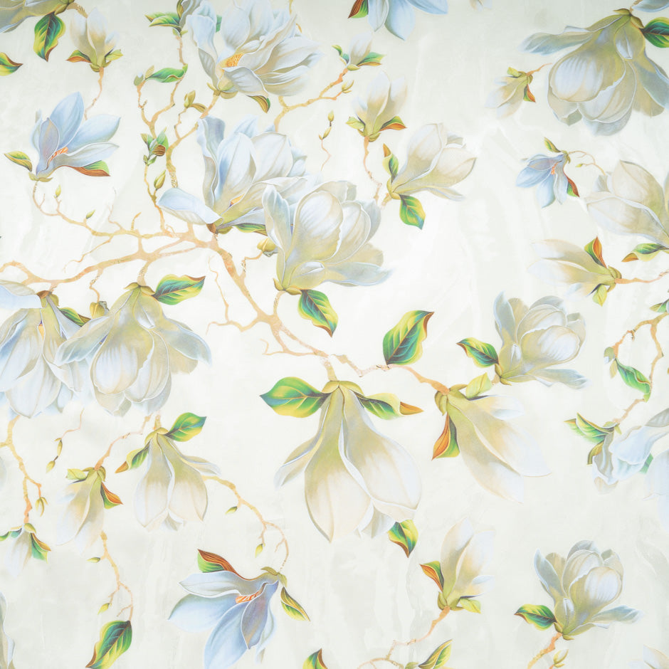 Floral Vision Printed Cream Jacquard