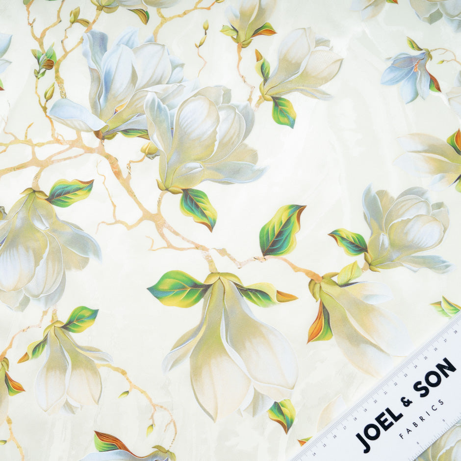 Floral Vision Printed Cream Jacquard