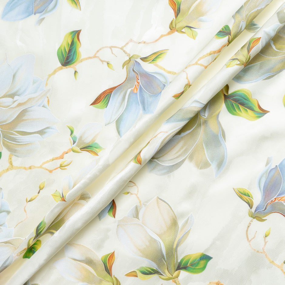 Floral Vision Printed Cream Jacquard