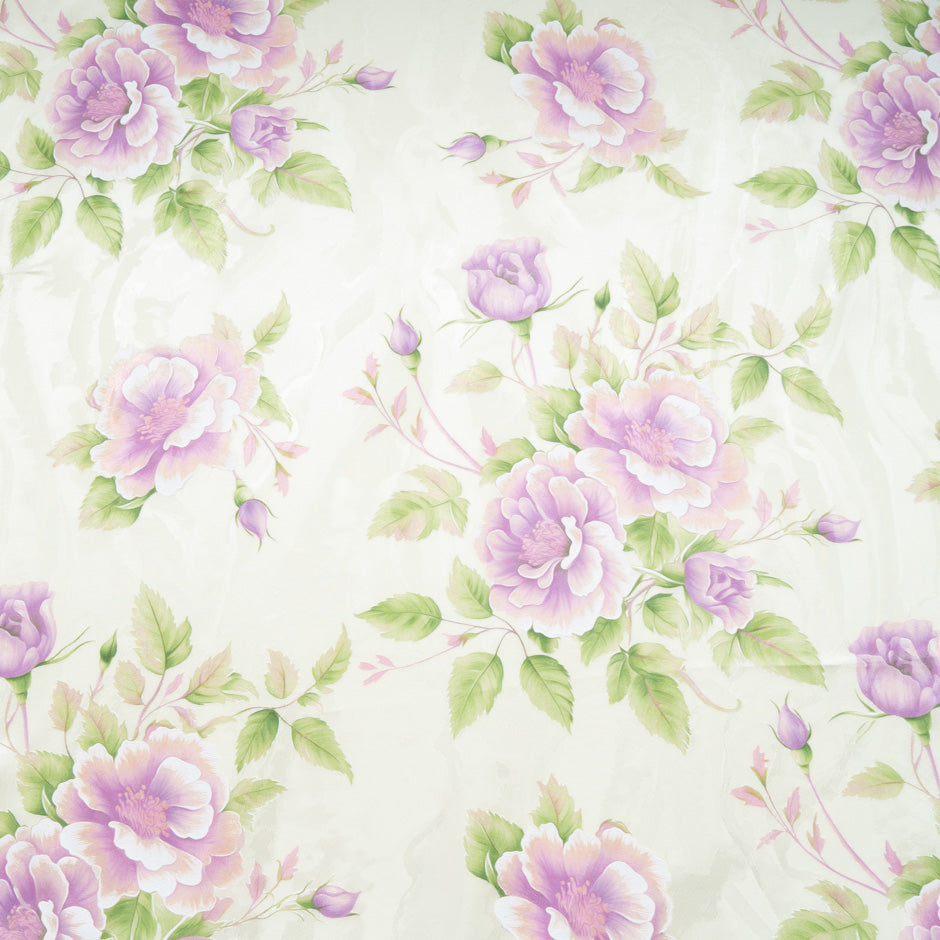 Pastel Blue Floral Vision Printed Cream Jacquard