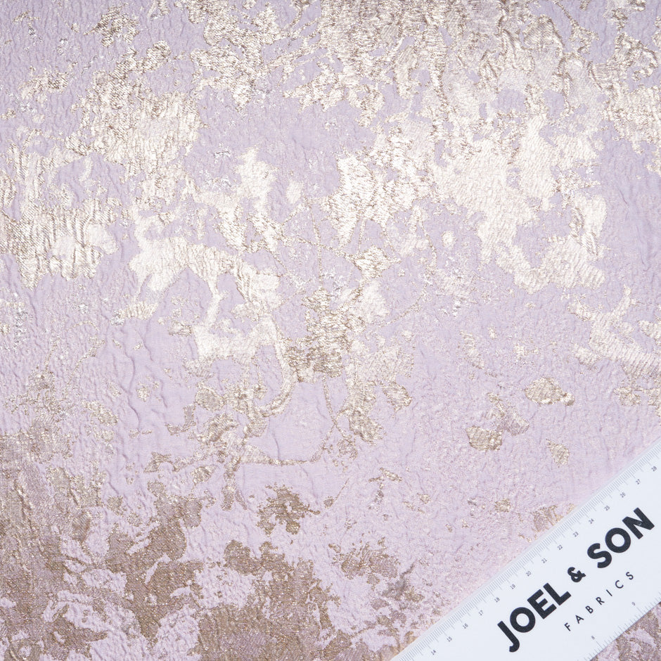 Baby Pink & Gold Metallic Silk Cloqué