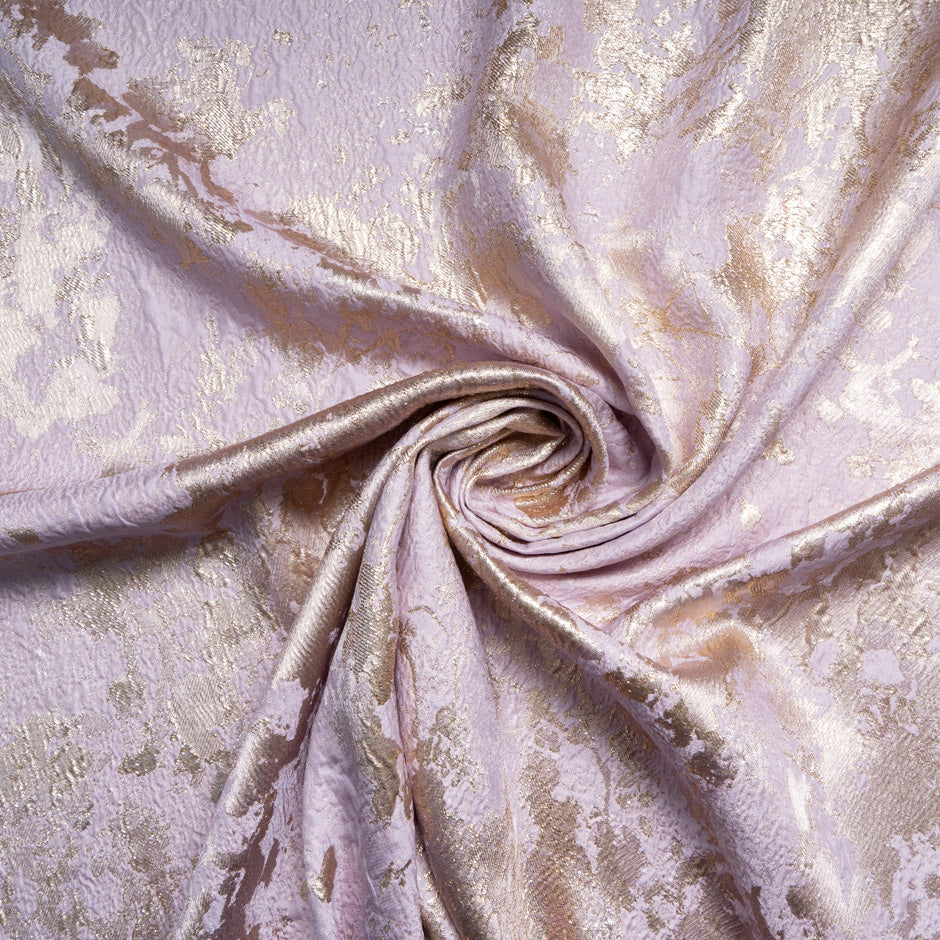 Baby Pink & Gold Metallic Silk Cloqué