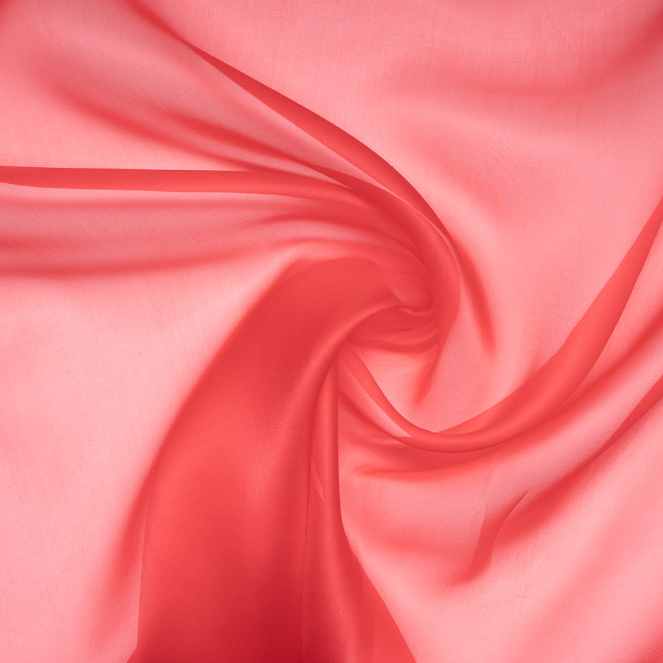 Lipstick Red Satinised Silk Organza